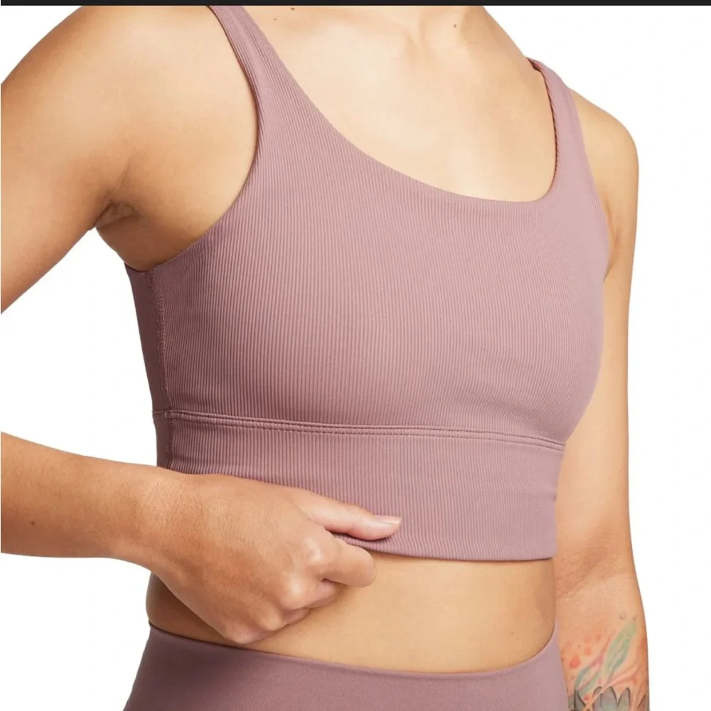 Nike Mauve Ribbed Crop Top - Picture 4 of 4